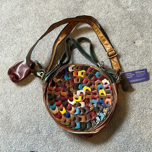 Amerileather Dreamcatcher Dreamweaver Leather Round Bag with key pouch